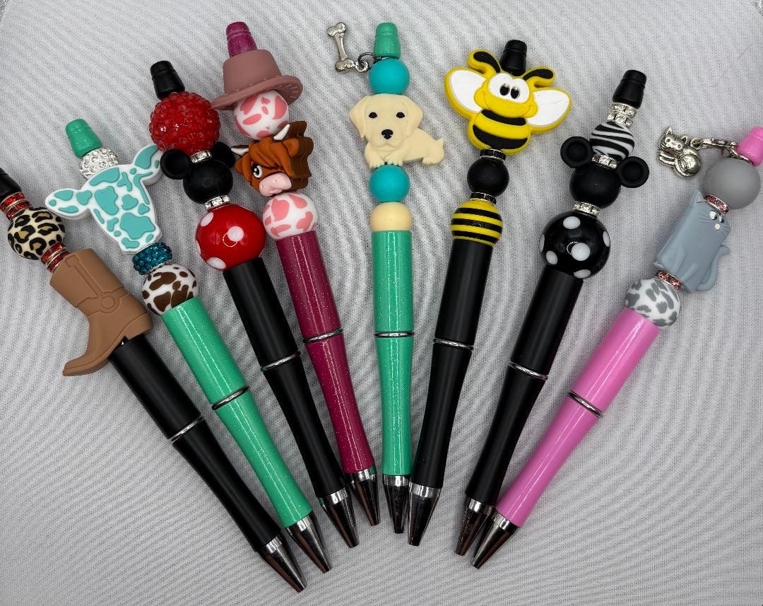 Silicone bead pen, bead pen, Stocking Stuffer, Gift, Silicone beads, pen, focal bead