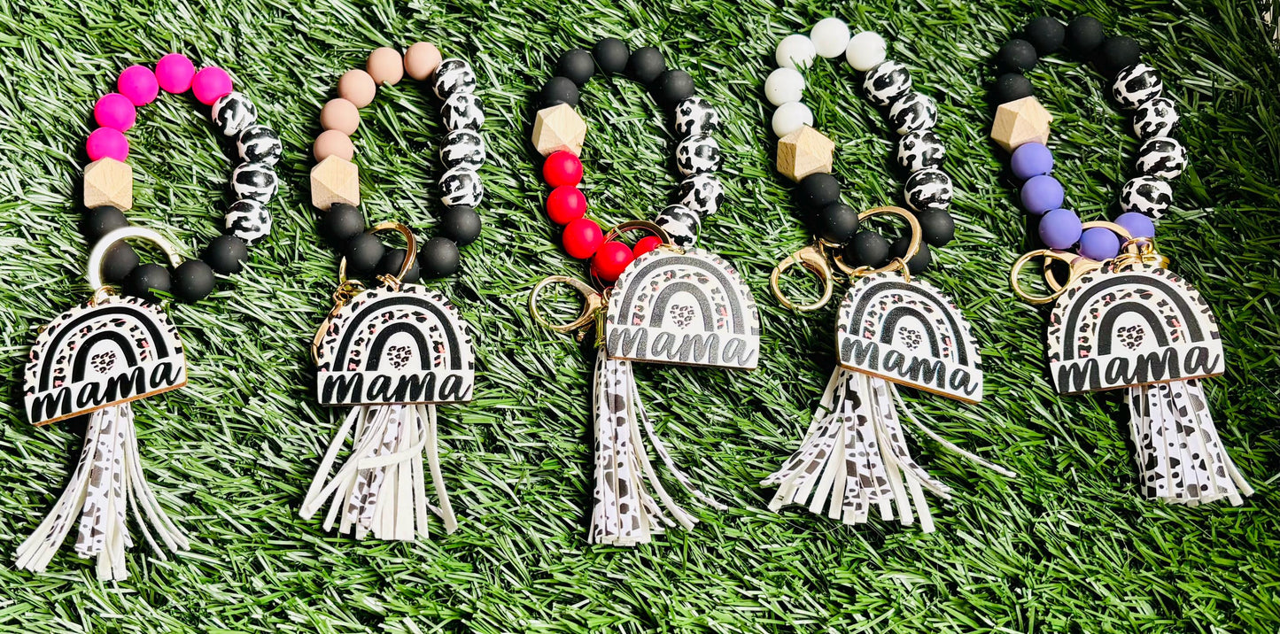 Mama Wristlet Keychain, Mama wristlet, Mama Keychain, Stocking Stuffer, Gift, Silicone wristlet