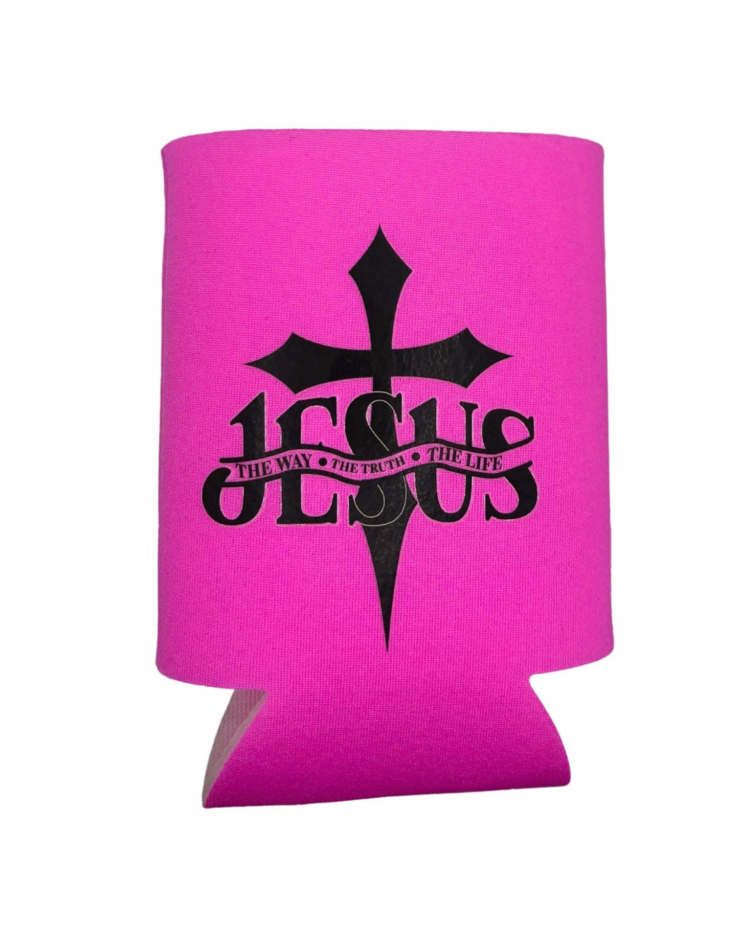 Jesus Cross Koozie, Personalized Koozie, Scripture, Koozie, Pink Koozie, Christian, Religious, Cross, Leopard, Stocking Stuffer, Gift