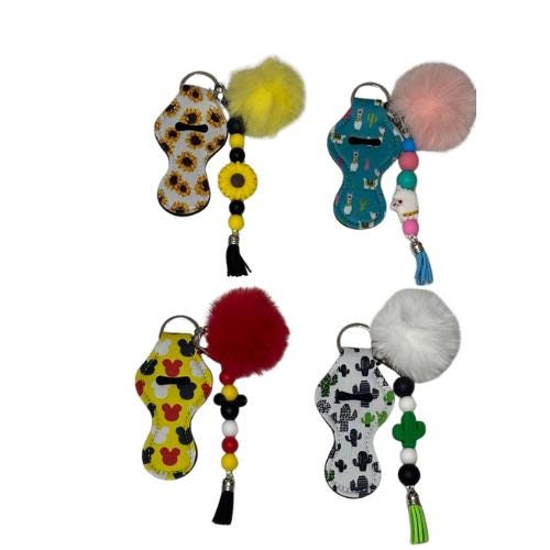 Silicone keychain, Keychain, Stocking Stuffer, Gift, Silicone beads, key holder, purse charm, lipstick holder, chapstick holder, focal bead